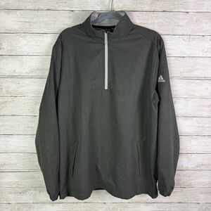 Adidas Spacer Quarter-Zip Pullover dark grey/black pinstripe Size Large